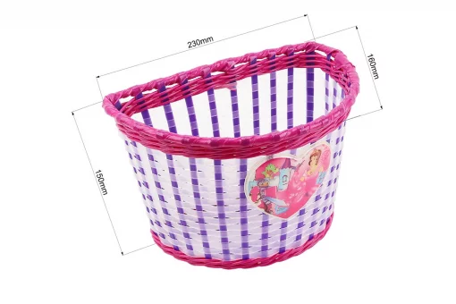 Корзина багажная передняя, детская 12/16", (рисунок принцеса), FIX-409353