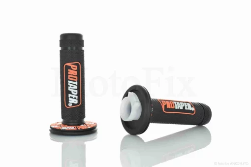 Грипси (ручки керма) універсальні #1 "PRO TAPER" (чорно-жовтогарячі), QT-018776