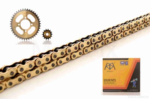 Зірки трансмісії пара Delta 428H-14/41 +ланцюг 132L "KDMOTO" (GOLD), QT-039000