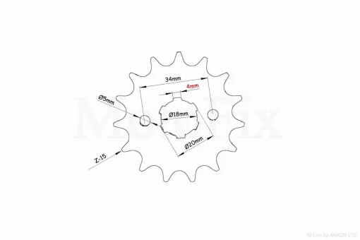Зірка трансмісії передня CB/CG 428-15T, QT-021926