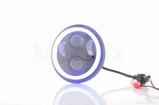 Фара мото діодна, кругла, D144, H4 #C23-BK-22Z1_, QT-038015