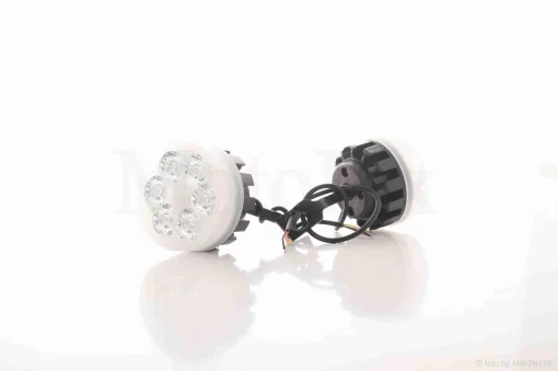 Фари додаткові (пара) круглі, 6 діодів, кронштейн під дзеркало, QT-038022