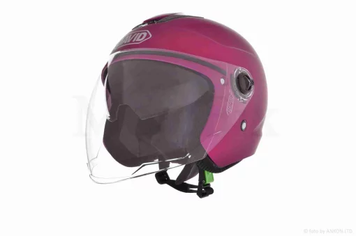 Шолом відкритий "DAVID" (#D020, бордовий матовий, L, окуляри, ABS, прозорий спойлер), QT-038631