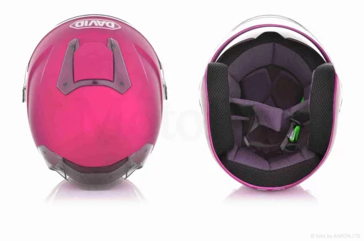 Шолом відкритий "DAVID" (#D020, бордовий матовий, L, окуляри, ABS, прозорий спойлер), QT-038631