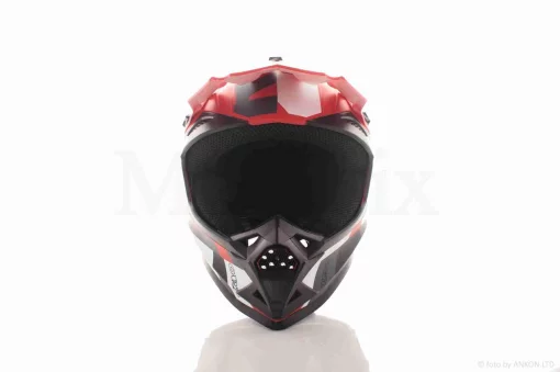 Шлем кроссовый "IBK" (#166-ORZ/12, XXL красный, белая полоса), QT-038474