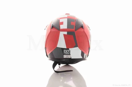 Шлем кроссовый "IBK" (#166-ORZ/12, XXL красный, белая полоса), QT-038474