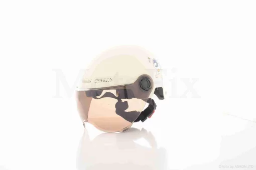 Шлем каска детский "STOCK" (#2, белый, матовый, визор тонированный), QT-038628