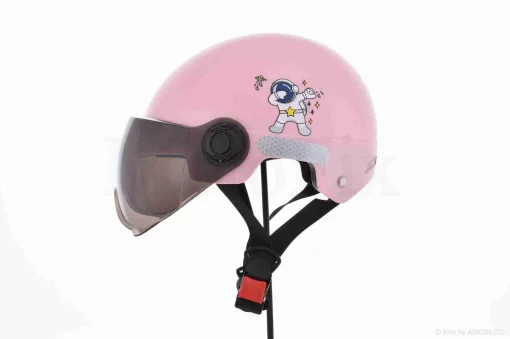 Шлем каска детский "STOCK" (#2, розовый, матовый, визор тонированный), QT-038629