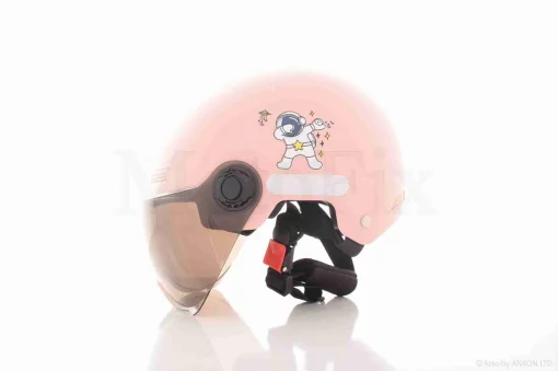 Шлем каска детский "STOCK" (#2, розовый, матовый, визор тонированный), QT-038629