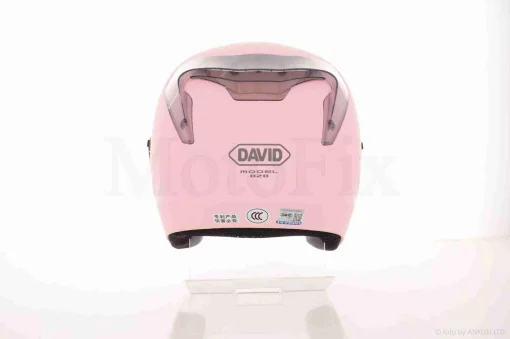 Шлем открытый "DAVID" (#D020, розовый матовый, L, очки, ABS, прозрачный спойлер), QT-038679