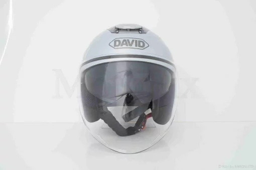 Шлем открытый "DAVID" (#D020, серебристый, L, очки, ABS, прозрачный спойлер), QT-038680