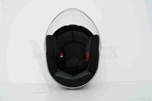 Шлем открытый "DAVID" (#D020, серый, L, очки, ABS, красный спойлер), QT-038681