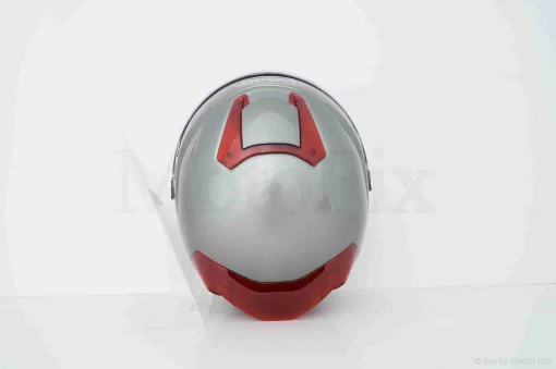 Шлем открытый "DAVID" (#D020, серый, L, очки, ABS, красный спойлер), QT-038681