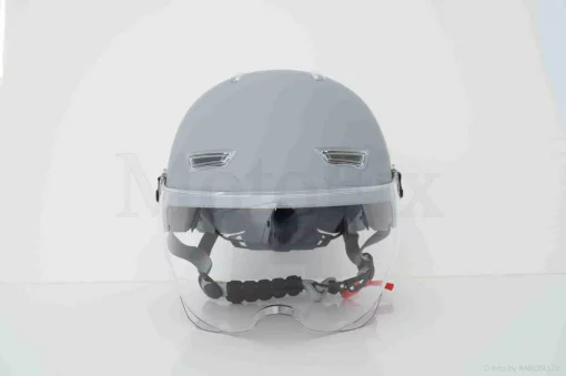 Шлем открытый "DAVID" (#D317, серый матовый, S-M-L, ABS), QT-038683