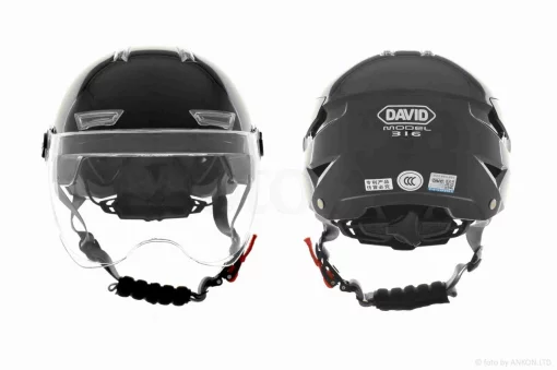 Шлем каска "DAVID" (#D316, черный матовый, S-M, ABS), QT-038689