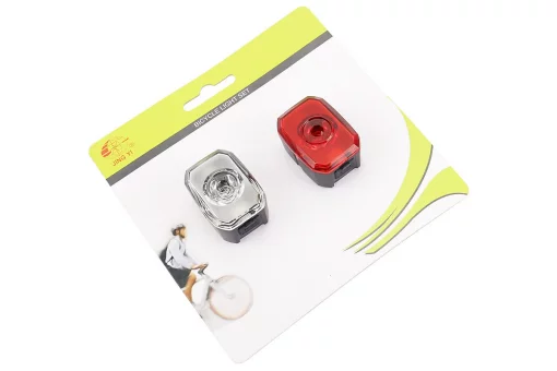 Фонарь передний 1 диод+задний 1 диод, Li-ion 3.7V 240mAh зарядка от USB, влагозащитные к-кт, JY-6252, FIX-210982