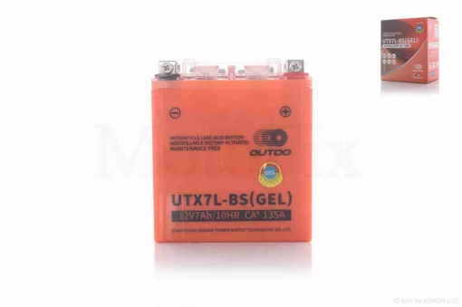 АКБ GEL 12V 7A 113-70-132mm, высокий UTX7L-BS (12N7A-BS) "OUTDO" (2025), QT-034952