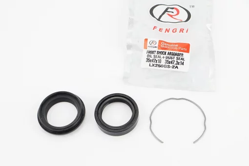 Loncin LX250GS-2A Сальник передних амортизаторов 35x47x10 + сальник-пыльник 35x47,3x14 + скоба, к-кт, FIX-998518