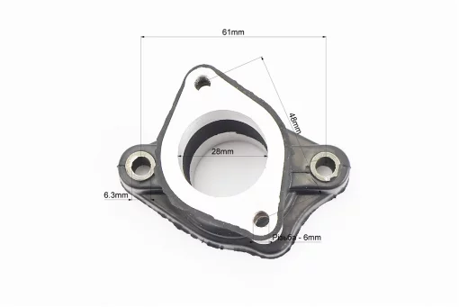 Loncin LX200GY-3 Патрубок карбюратора прорезиненный (d=28mm), FIX-998522