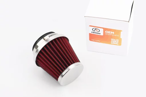 Фильтр воздушный нулевой 42мм прямой "конус", высокий КРАСНЫЙ, FIX-337773