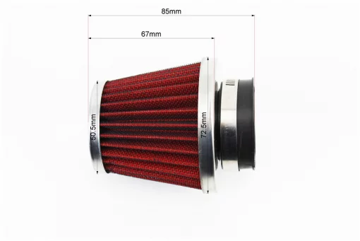 Фильтр воздушный нулевой 42мм прямой "конус", высокий КРАСНЫЙ, FIX-337773