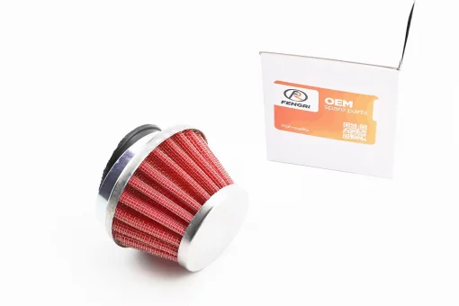 Фильтр воздушный нулевой 42мм прямой "конус", низкий КРАСНЫЙ, FIX-337850