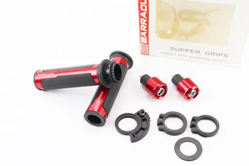 Рукоятка руля лев./пр. к-кт + заглушки руля "МЕТАЛЛ" КРАСНЫЙ, FIX-337922