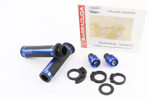 Рукоятка руля лев./пр. к-кт + заглушки руля "МЕТАЛЛ" СИНИЙ, FIX-337924