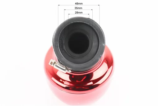 Фильтр воздушный нулевой 28/35/48мм 45град. "ТУРБИНА" КРАСНАЯ, FIX-206274