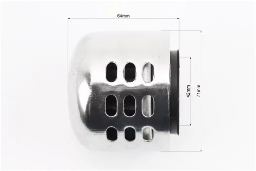 Фильтр воздушный нулевой 42мм прямой "ХРОМ", FIX-206376