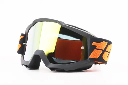 Очки кроссовые/эндуро/АТV, черные (зеркальное желтое стекло), FIX-207426