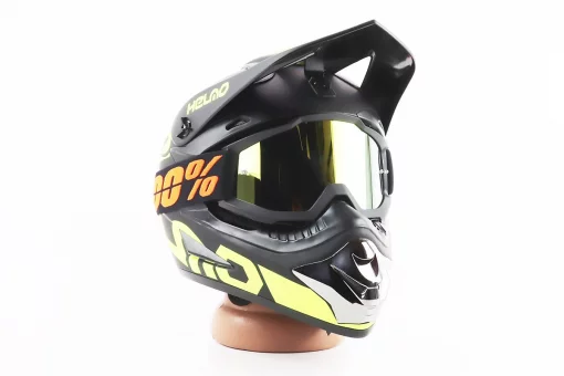 Очки кроссовые/эндуро/АТV, черные (зеркальное желтое стекло), FIX-207426