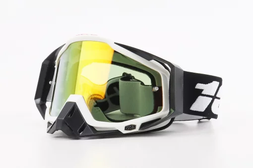 Очки кроссовые/эндуро/АТV, черно-белые (зеркальное стекло), FIX-207493