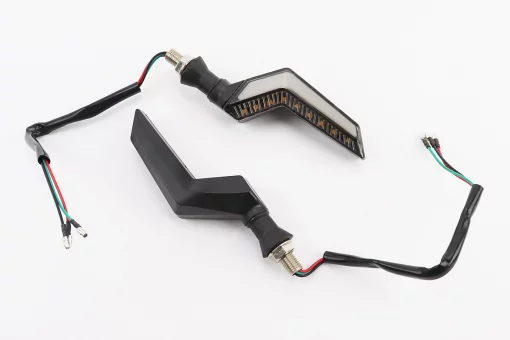 Поворот диодный на гибкой ножке + габарит белый LED ИЗГИБ "секвентальный", 2шт, FIX-354210