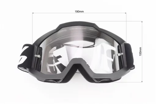 Окуляри кросові/ендуро/АТV, чорні (прозоре скло), FIX-207880