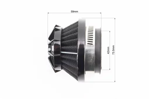 Фильтр воздушный нулевой 42мм прямой "конус" черный (малый), FIX-354372