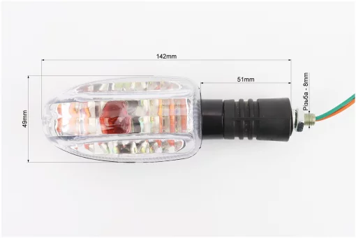 Поворот "Човник" чорний, помаранчеве скло, тип 2, FIX-354402
