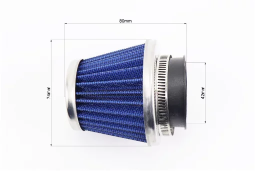 Фильтр воздушный нулевой 42мм прямой "конус", высокий СИНИЙ, FIX-354769