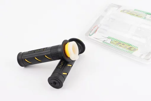 Рукоятка руля лев./пр. к-кт с вставкой, черно-желтые, FIX-210809