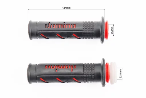 Рукоятка руля лев./пр. к-кт с вставкой, черно-красные, FIX-210817