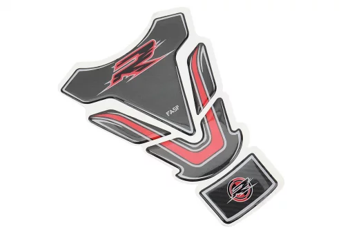 Наклейка защитная на бак топливный "SUZUKI GSX-R", черно-красный карбон TQ-006, FIX-211038