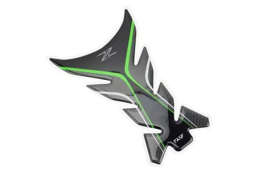 Наклейка защитная на бак топливный "KAWASAKI", черный карбон TQ-007, FIX-211039