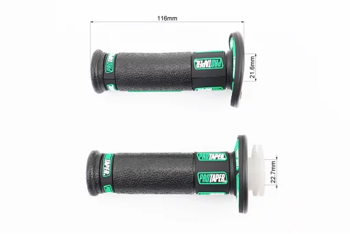 Рукоятка руля лев./пр. к-кт с вставкой, черно-зеленые, FIX-211043