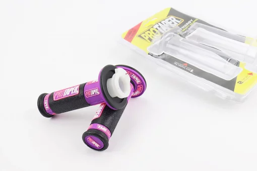 Рукоятка руля лев./пр. к-кт с вставкой, черно-фиолетовые, FIX-211057