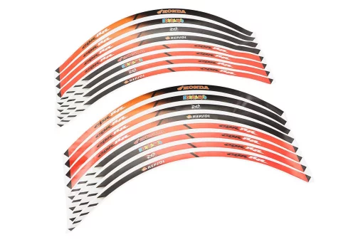 Наклейка світловідбиваюча на 2 диска колеса 18 "к-кт ЧЕРВОНО-БІЛО-ЧОРНИЙ, FIX-211106