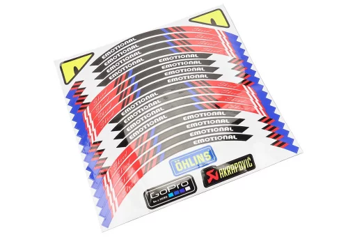 Наклейка светоотражающая на 2 диска колеса 17" к-кт КРАСНО-ЧЁРНО-БЕЛЫЕ, FIX-211108