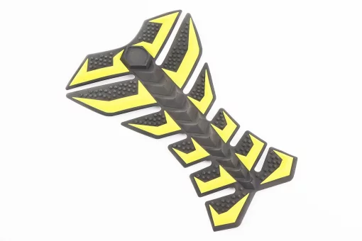 Наклейка защитная на бак топливный, "РЫБЬЯ КОСТЬ" желто-черная, FIX-211132