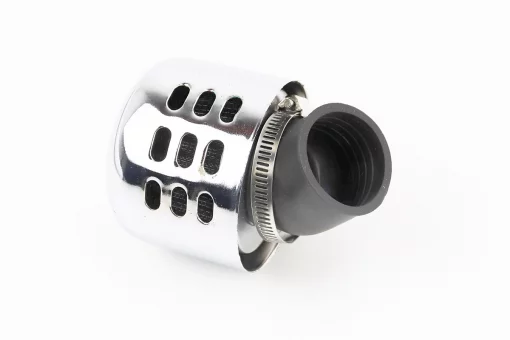 Фильтр воздушный нулевой 35мм 45град. "цилиндр" с колпачком ХРОМ, FIX-301217