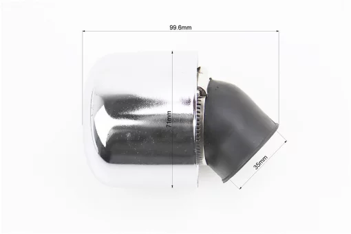 Фильтр воздушный нулевой 35мм 45град. "цилиндр" с колпачком ХРОМ, FIX-301217