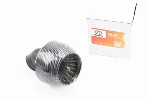 Фильтр воздушный нулевой 35мм 45град. "ТУРБИНА" КАРБОН, FIX-301808